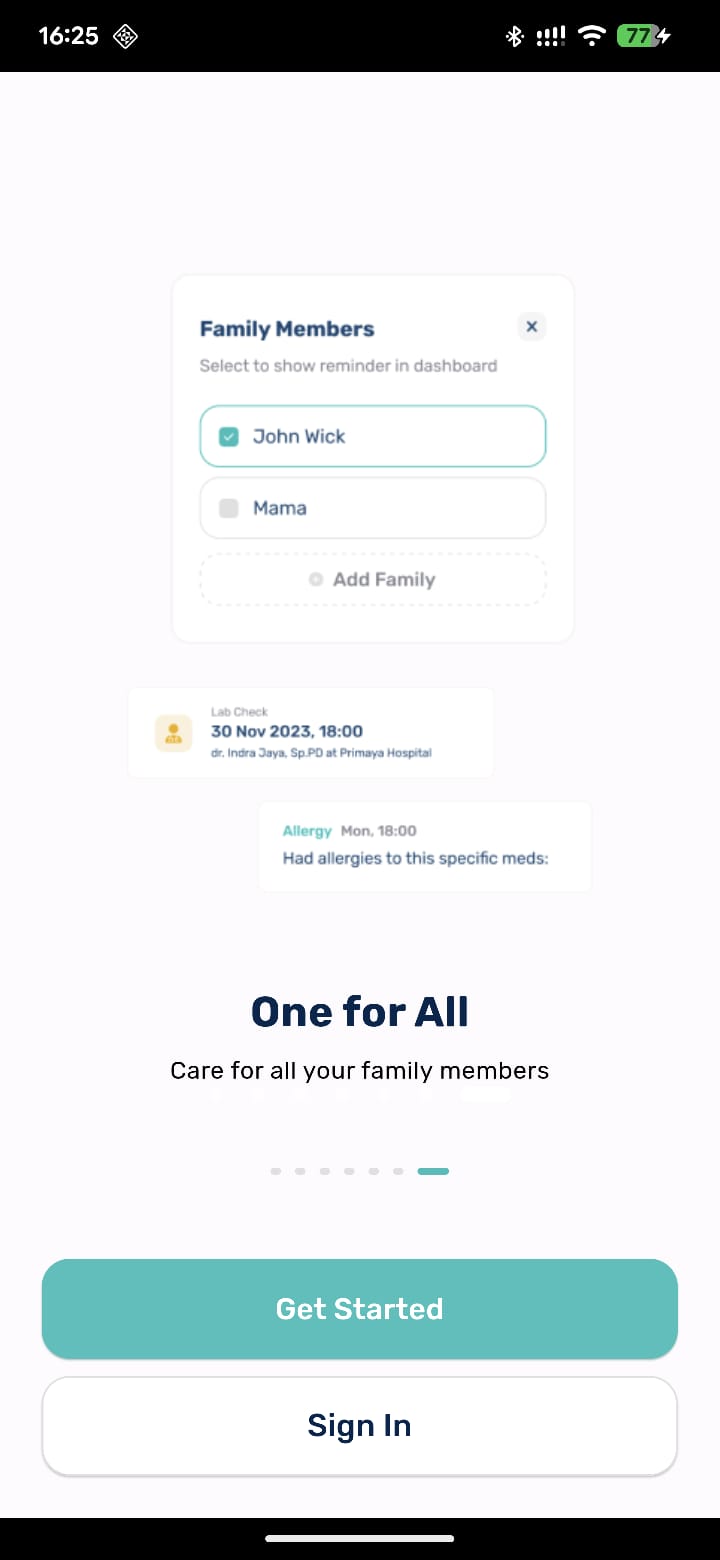 Healthy Daily family member profile screenshot