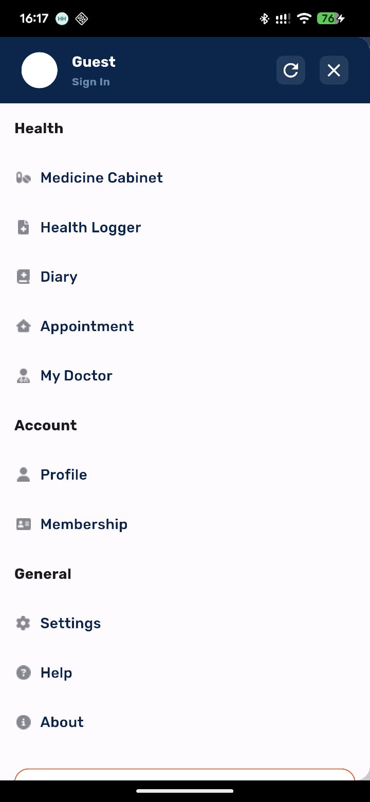Healthy Daily family switcher screenshot
